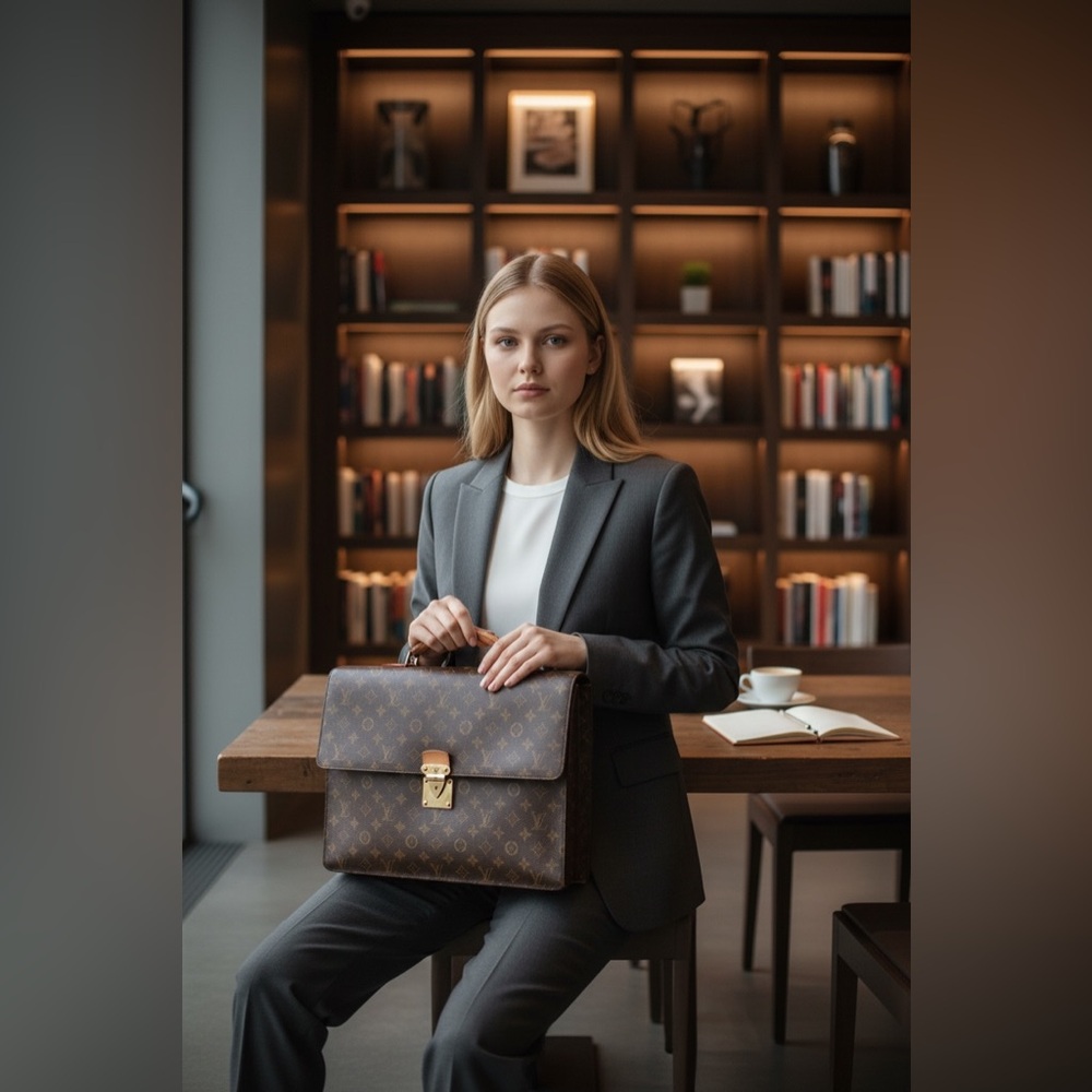 Authentic Louis Vuitton vintage document bag unisex
